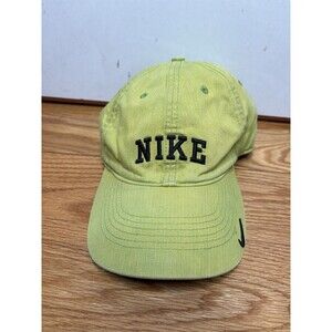 Y2K Nike Faded Green Corduroy Adjustable Strap Back Hat Cap Silver Tag